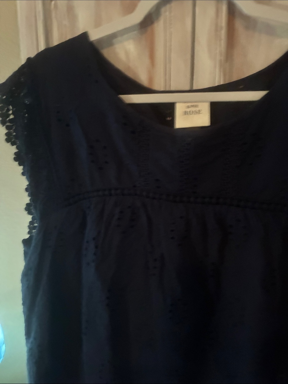Knox Rose Navy Eyelet Cap-Sleeve Top - Picture 2 of 3